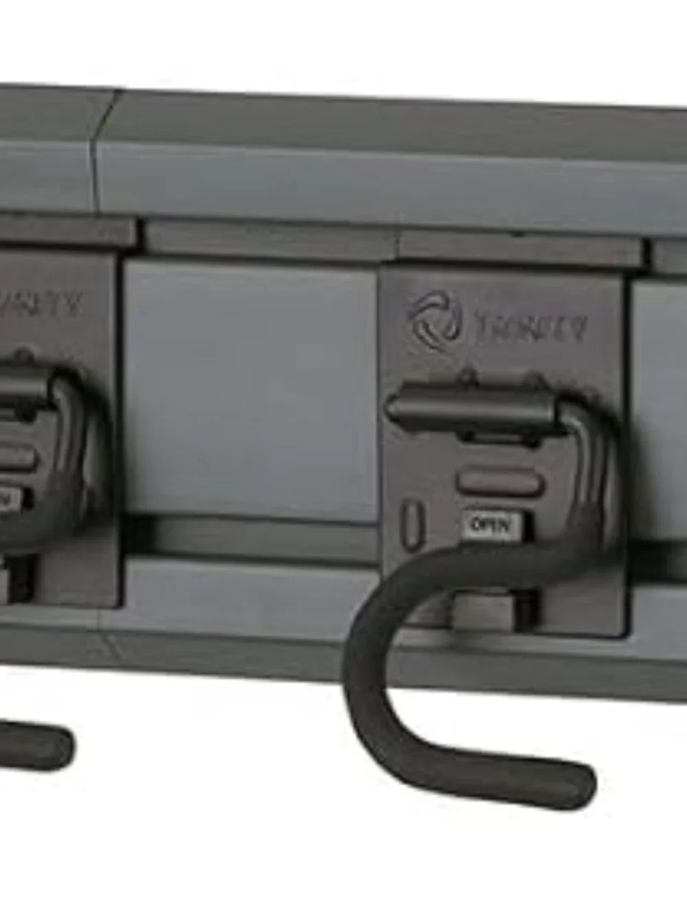 TRINITY 9-Piece Garage Storage Track Wall Organizer Rail w/ Hooks Gray